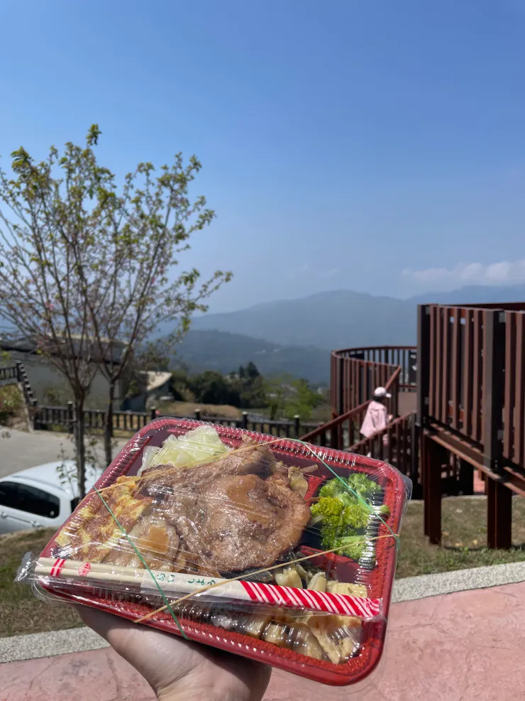 午餐排骨便當配山景