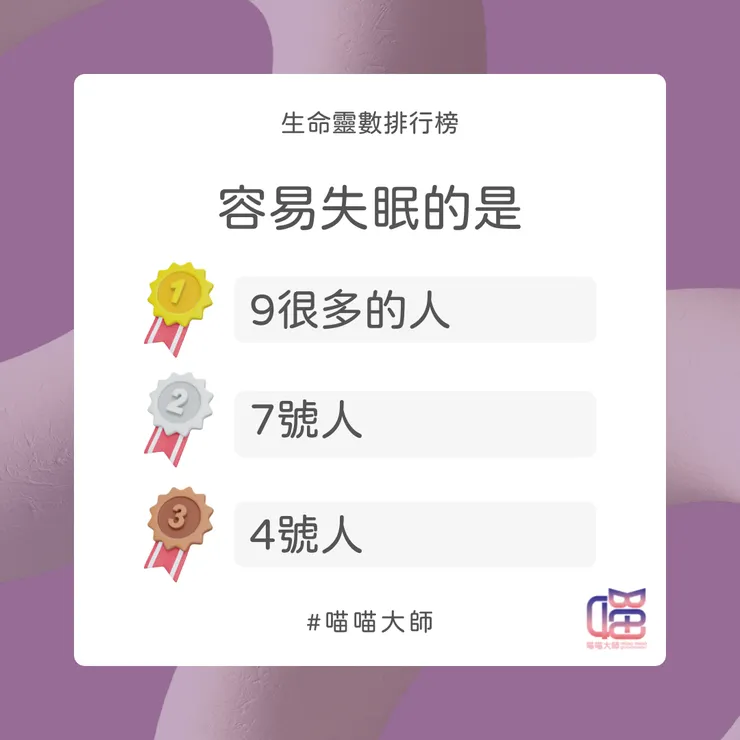 生命靈數排行榜：容易失眠Top 3