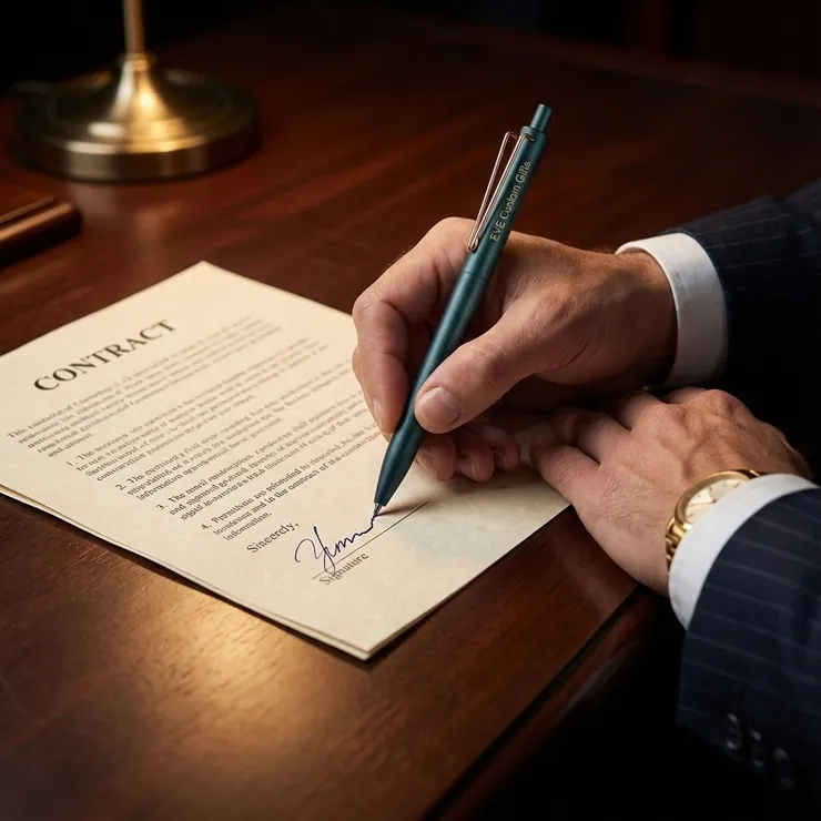 玫瑰金筆夾中油筆-金屬烤漆按壓式廣告筆 52AA-0190 (單色筆)