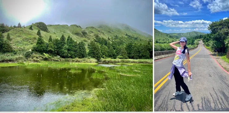 (右)這段中湖戰備道路常有婚紗取景