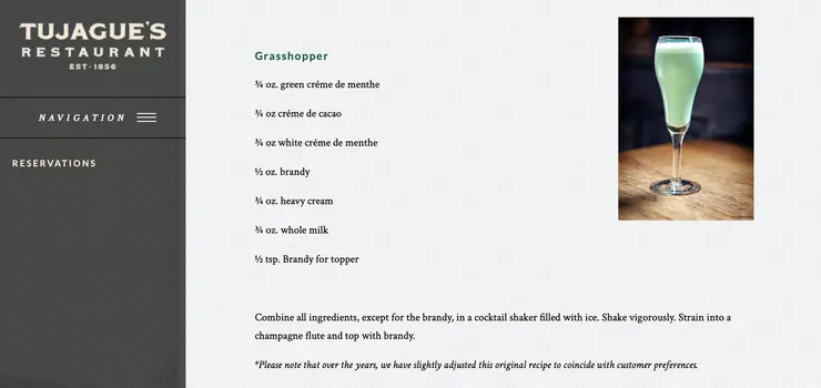 官方網站上提供了最原始的酒譜