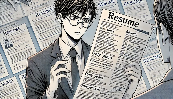 排版凌亂的履歷,只羅列年資和公司名稱,讓招聘者看起來困惑。