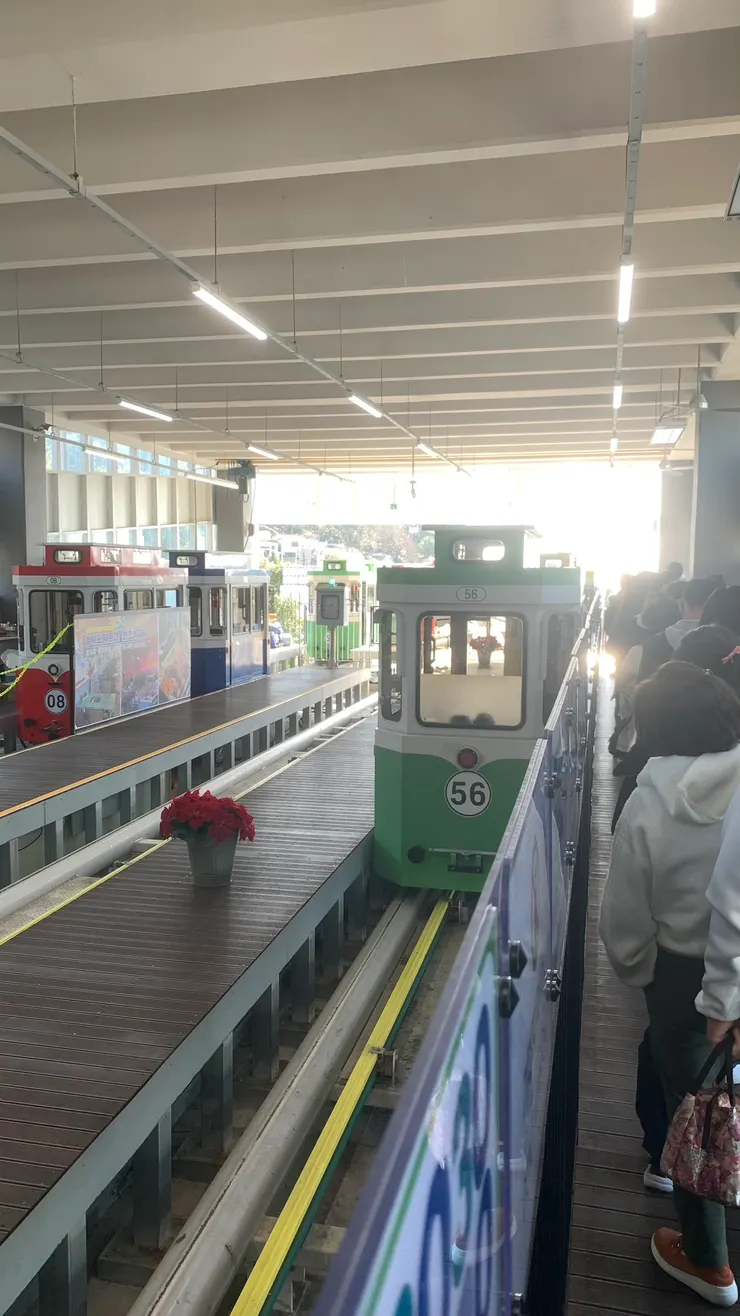 雖然有預約時段,但還是要排隊上車。