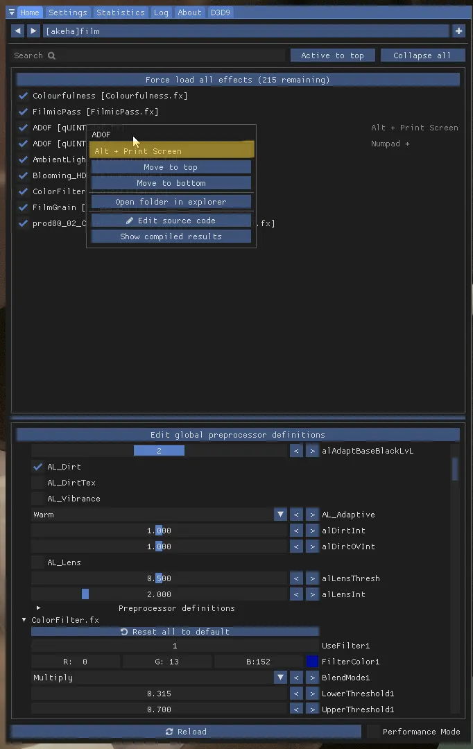 修改已設置的效果切換快捷鍵