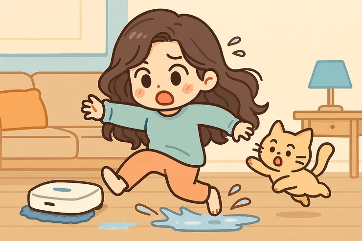 拖地機器人害我跌倒-示意圖