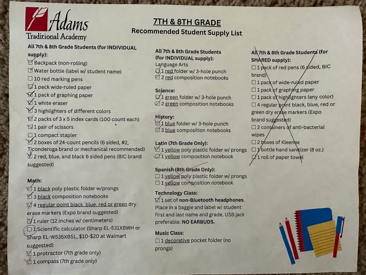 學校採買清單，事後仔細一看才發現有些東西居然還指定品牌及型號，還很貼心的告訴你可以去哪裡買XDD