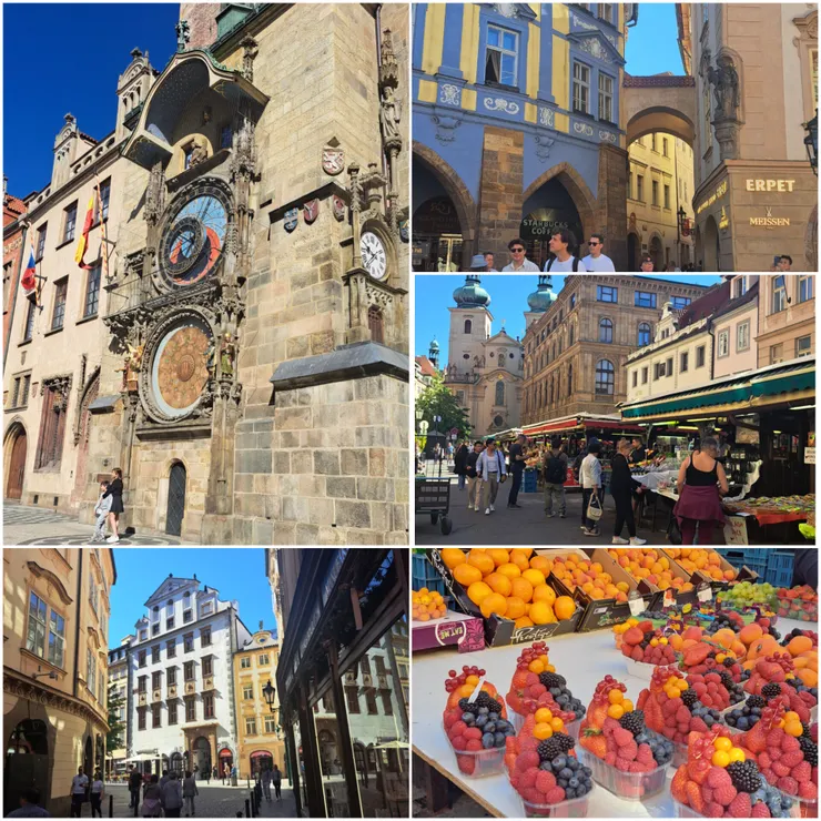 哈維爾市集...天文鐘很大一個好童話感..必看景點