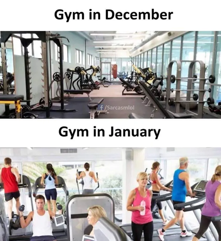 把展望或新年新希望提到健身房就會想到這張梗圖