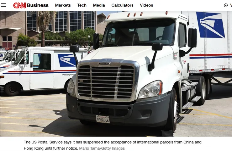 圖片及新聞英文原文出處https://edition.cnn.com/2025/02/04/business/us-postal-service-suspends-parcels-china-intl-hnk/index.html