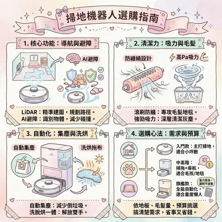 【掃地機器人推薦】自動集塵洗拖布差在哪 🤖？Dcard/PTT 6 款 LiDAR、AI避障比較