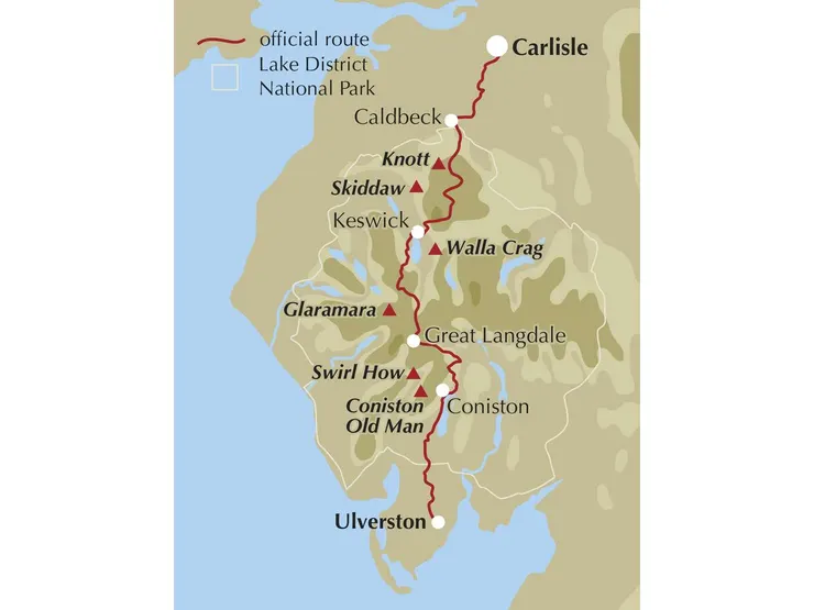 The Cumbria Way 路線圖