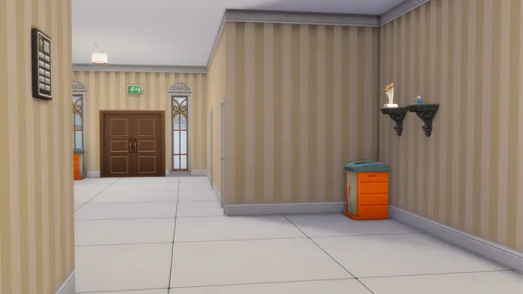 走廊的盡頭是後門。