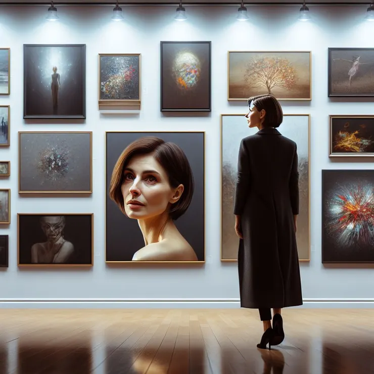 她仔細觀看每一幅畫，每一幅都充滿了情感。 "喬治，這太美了。"