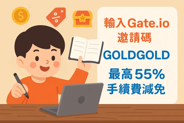 輸入 Gate.io 邀請碼「GOLDGOLD」，立減手續費，最高可省 55%