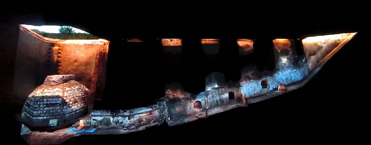 圖5 韓休墓 摘錄於「陝西出土古代壁畫展」沉浸式數字空間 影片片段/攝影©XIAN-YI 2023