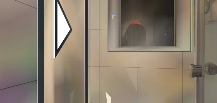 洗手間只用了很普通和基本的白磁磚。租來的地方不能要求太多。