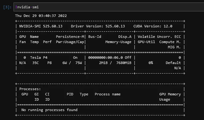 nvidia-smi 執行結果