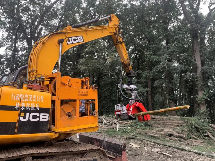 林業試驗所研究人員於六龜研究中心進行實測採收操作。圖/川連國際提供