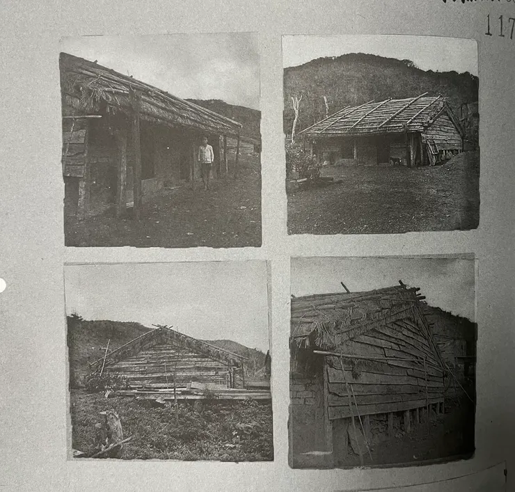牡丹社台灣族傳統家屋。千千岩助太郎台灣高砂族住家調查測繪手稿全集。