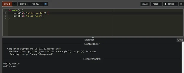 點擊Run執行編譯並運行,輸出結果