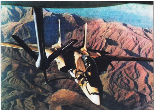 一架空中加油中的雄貓，空中加油對於延長雄貓運作時間好讓稀少的可用機體最大限度維持前線CAP至關重要，但也存在相應風險，至少一架雄貓在空中加油時加油杆斷裂，雄貓為了避開加油機而失速後陷入尾旋墜毀。