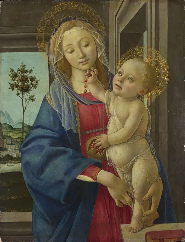 Sandro Botticelli, The Virgin and Child with a Pomegranate, c.1487, tempera on panel, Galleria degli Uffizi, Florence.