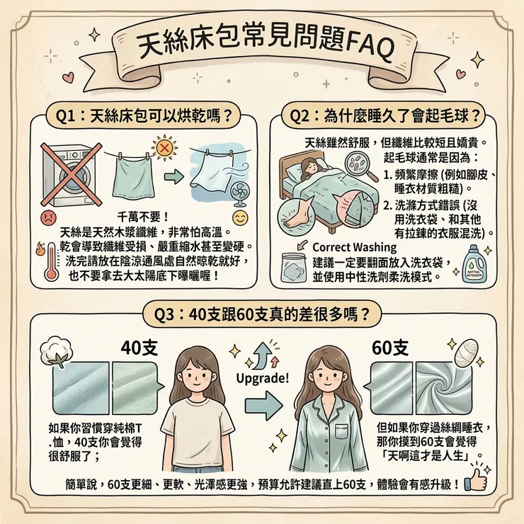 天絲床包常見問題FAQ