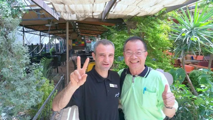 2017年4月，在耶利哥，巴勒斯坦人餐館