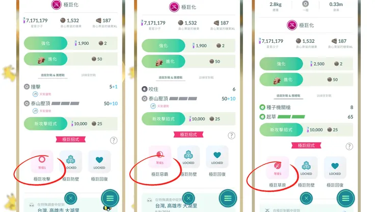 極巨招式 依寶可夢的小招而改變