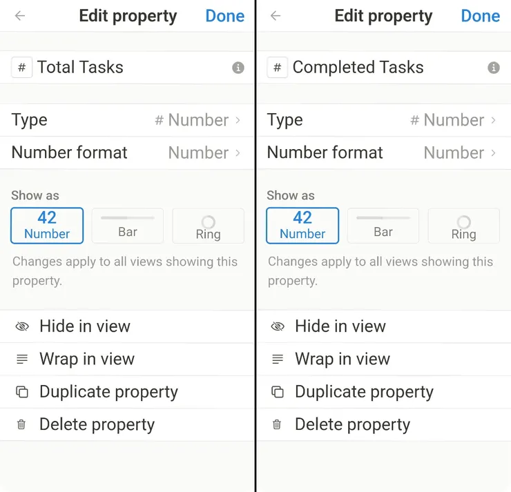 Setting of Properties for Normal Database 