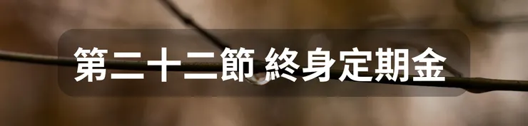第二十二節 終身定期金 