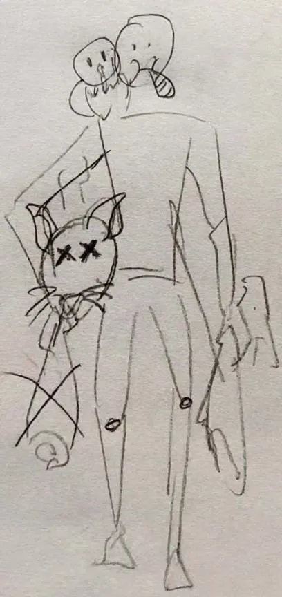 希爾在事後幫自己畫的自畫像