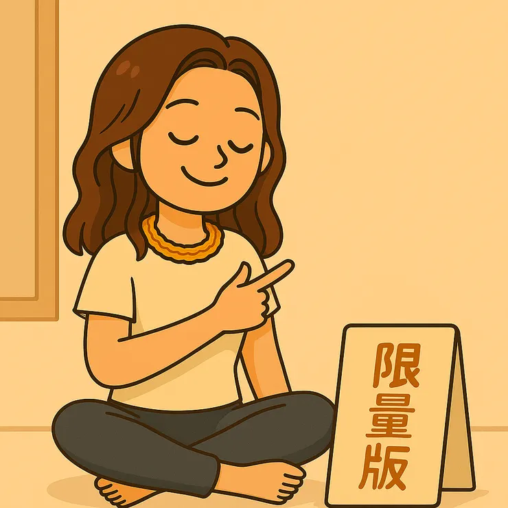 最後啊，我才慢慢明白—其實我不用成為誰，也不用證明自己像誰。我就是我，而且是限量版。帶點自信、帶點幽默，還有偶包、愛哭和敏感，全都加在一起，才是完整的我。哈哈哈～限量版不打折、不加印，絕版款只有一個～✌️