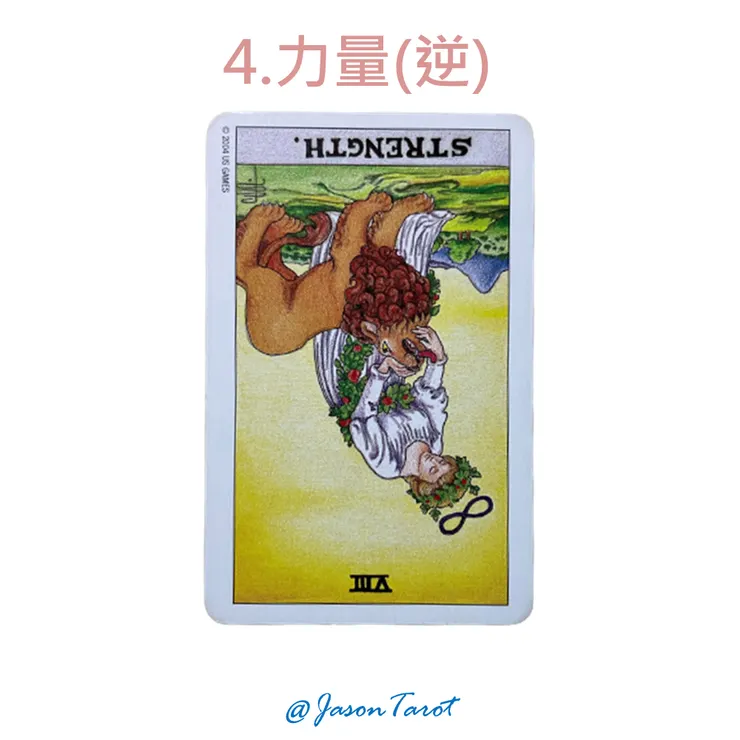 4. 偉特塔羅牌_力量逆位