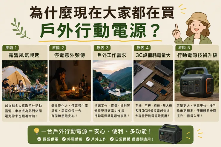 為什麼現在大家都在買戶外行動電源?
