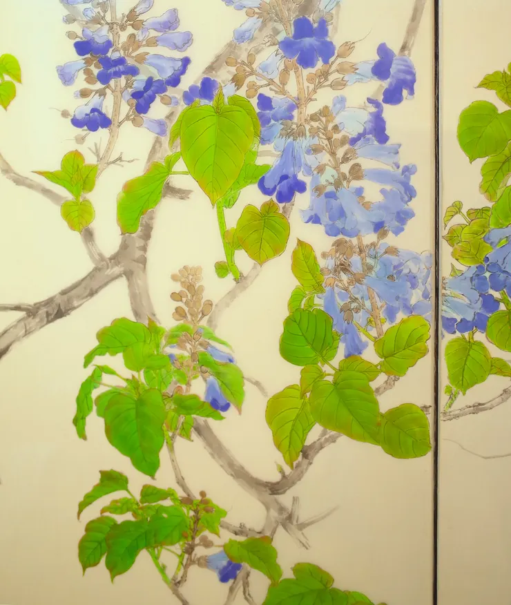  〈春律─向林玉山老師致敬／三月之晨〉局部－泡桐