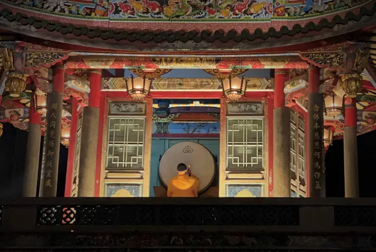 2025年除夕午時龍山寺鳴鐘擂鼓祈福(拍攝日期：2025.1.28)