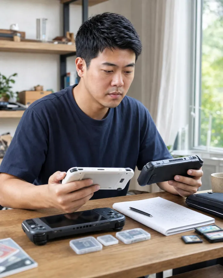 梁練偉比較 Switch 2 掌機螢幕握持與續航的細節圖