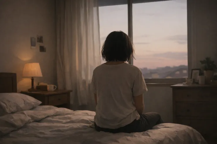 傍晚的房間。停著,而不是想通。