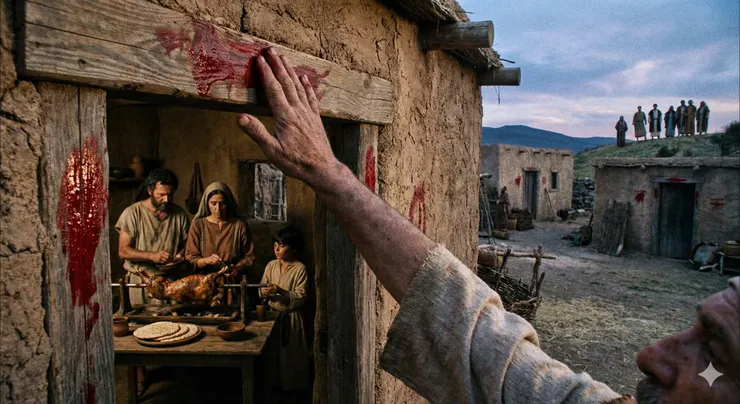 逾越節關鍵行動—將羔羊之血塗抹於門楣與門框