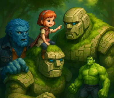 捧著玫瑰的石頭