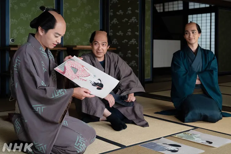 雲母摺技法使錦繪背景具有高級的光澤感