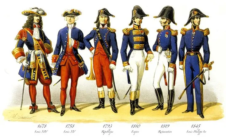 1678-1845年海軍軍官的穿著。