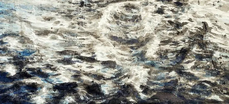 〈海上暴雨〉局部-海浪