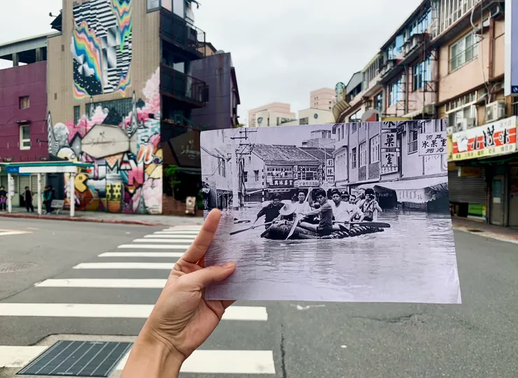 水患今昔(圖片來源：政大校友服務網)