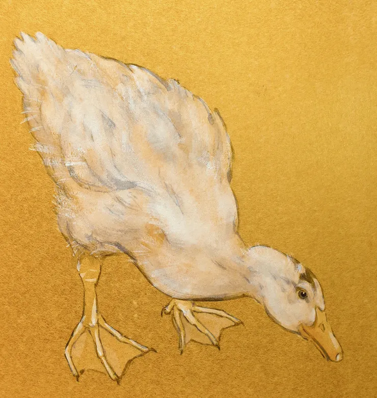 〈水邊籬下〉局部－鴨子