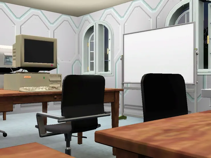 裝修很有未來感，電腦則很復古感。