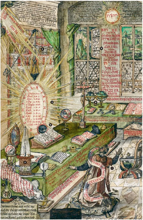 解密　Sloane 181 ——貨真價實的「隱藏」神祕學知識的最佳例子，就是藏在大英博物館Sloane MS. 181手抄本封面內側的一幅圖畫─〈神智學卡巴拉表〉（Tabulae Theosophicae Cabalisticae），與煉金術士、魔法師與基督教卡巴拉信奉者海因里希．昆哈特（1560-1605年）有關。這幅畫作分為兩半，展現出昆哈特的多樣興趣。左側是一名在書房的禱告行者，周遭滿是神祕實踐的面向。