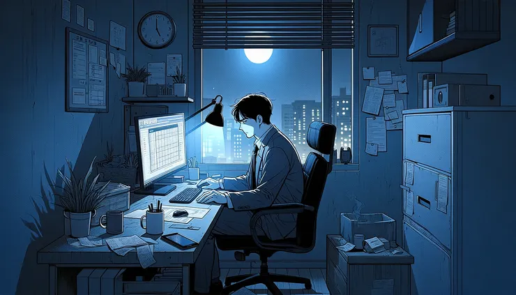 不是還有力氣,是還不敢停。 所以他繼續做,繼續改,繼續看不會被表揚的細節。