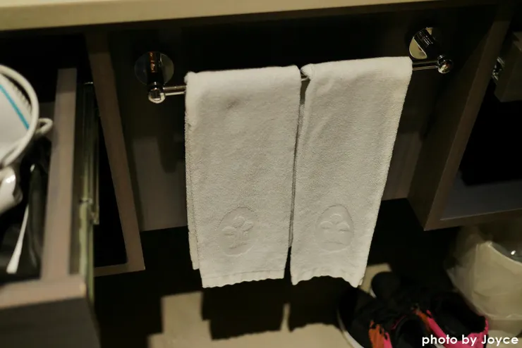 ■冰箱旁邊還有毛巾、加上浴室的毛巾，我們好像變毛巾富人。